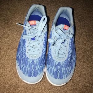 Colorful blue white orange nike sneakers